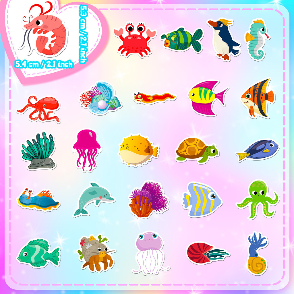 50Pcs Marine Life Stickers - C - огляд і ціна Marine Aquarium Design