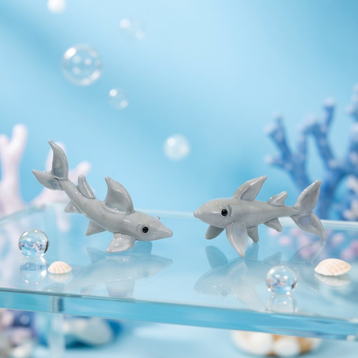 Handmade Mini Glass Shark Figu - огляд і ціна Marine Aquarium Design